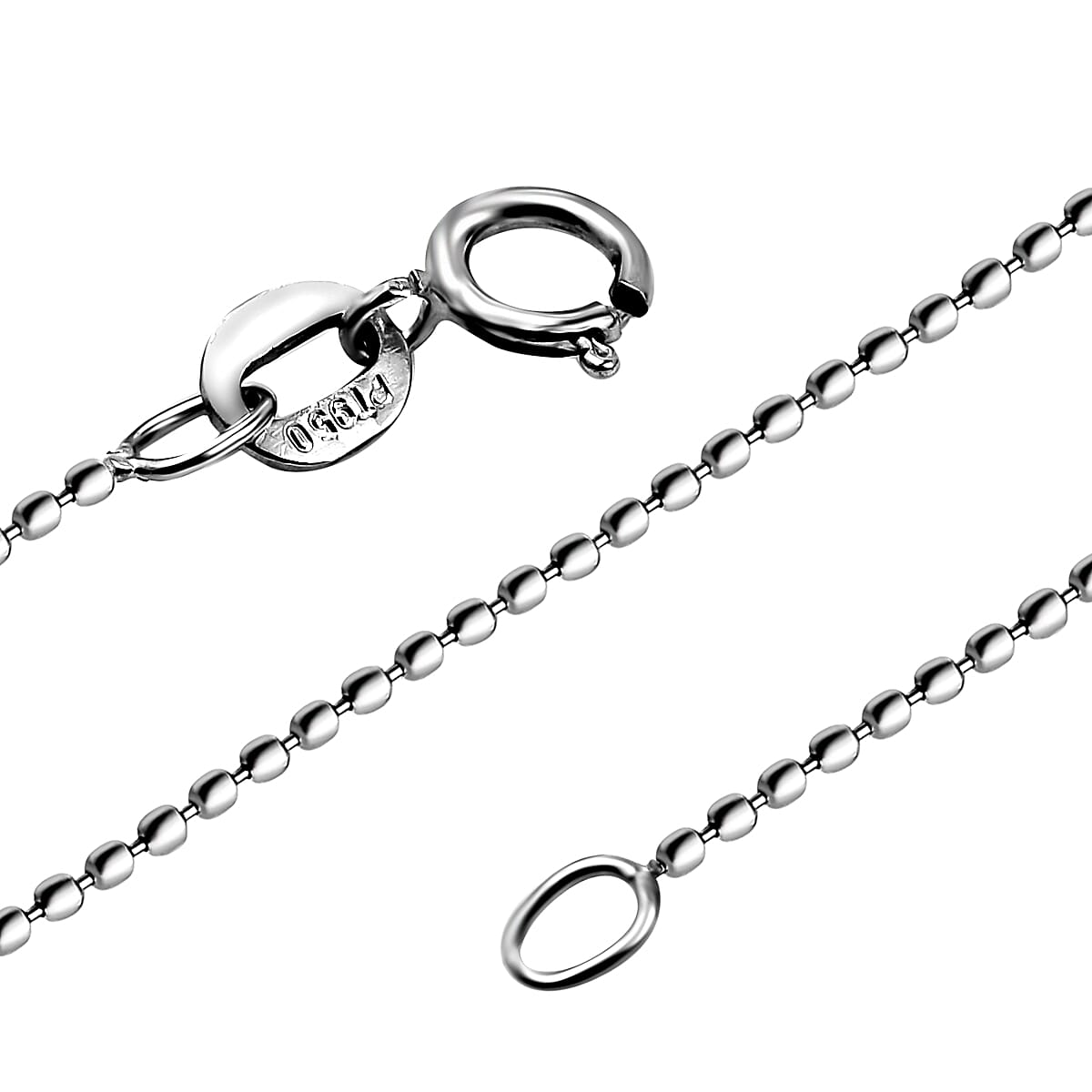 950 Platinum Ball Chain (Size 16) with Spring Ring Clasp