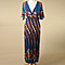 JOVIE Floral Pattern Smocked Dress (Size fits 8-20 )   - Blue & Multi