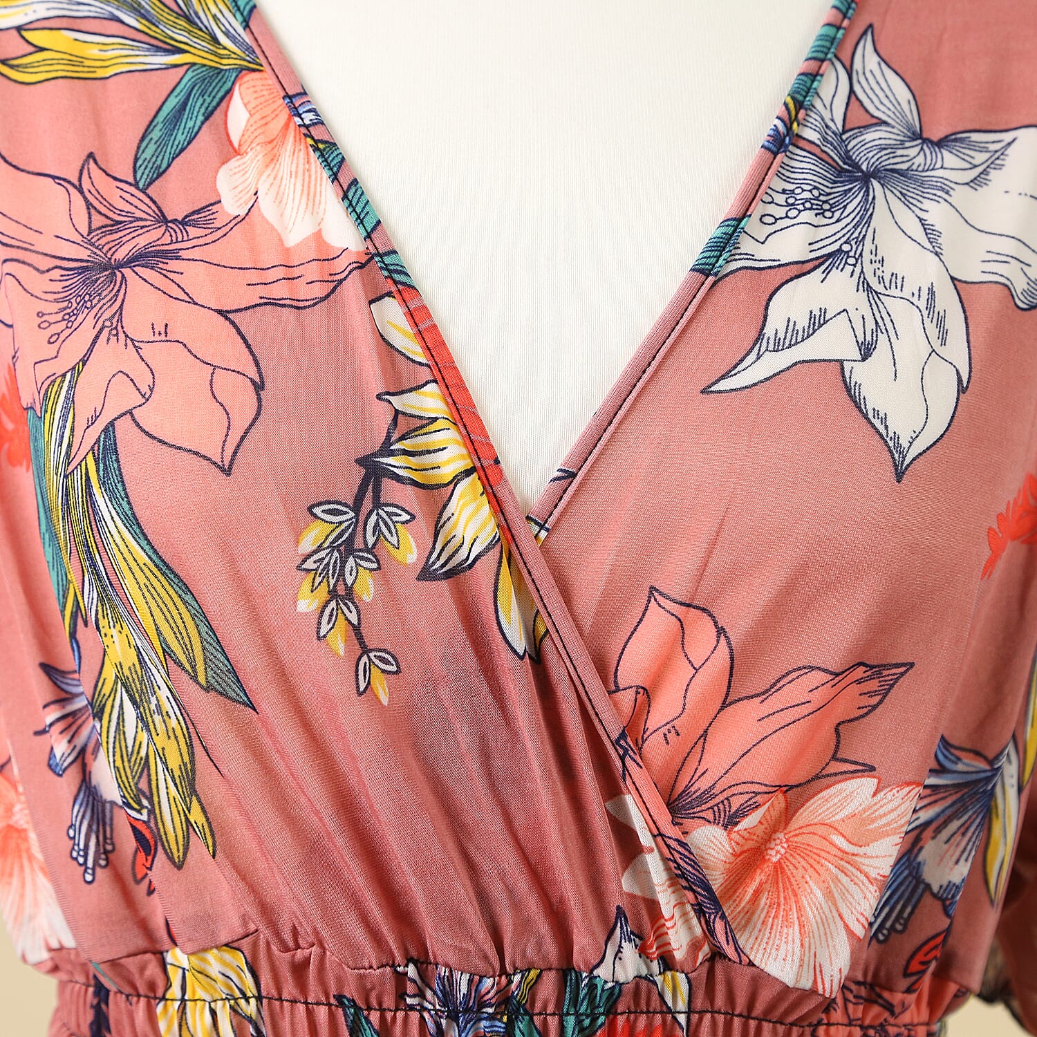 JOVIE Floral Pattern Smocked Dress (Size fits 8-20 )  - Pink & Multi