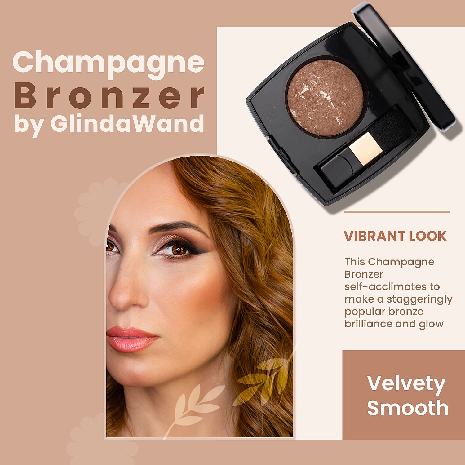 GlindaWand- Terracotta Baked Champagne Bronzer (Wet and Dry) - 10g