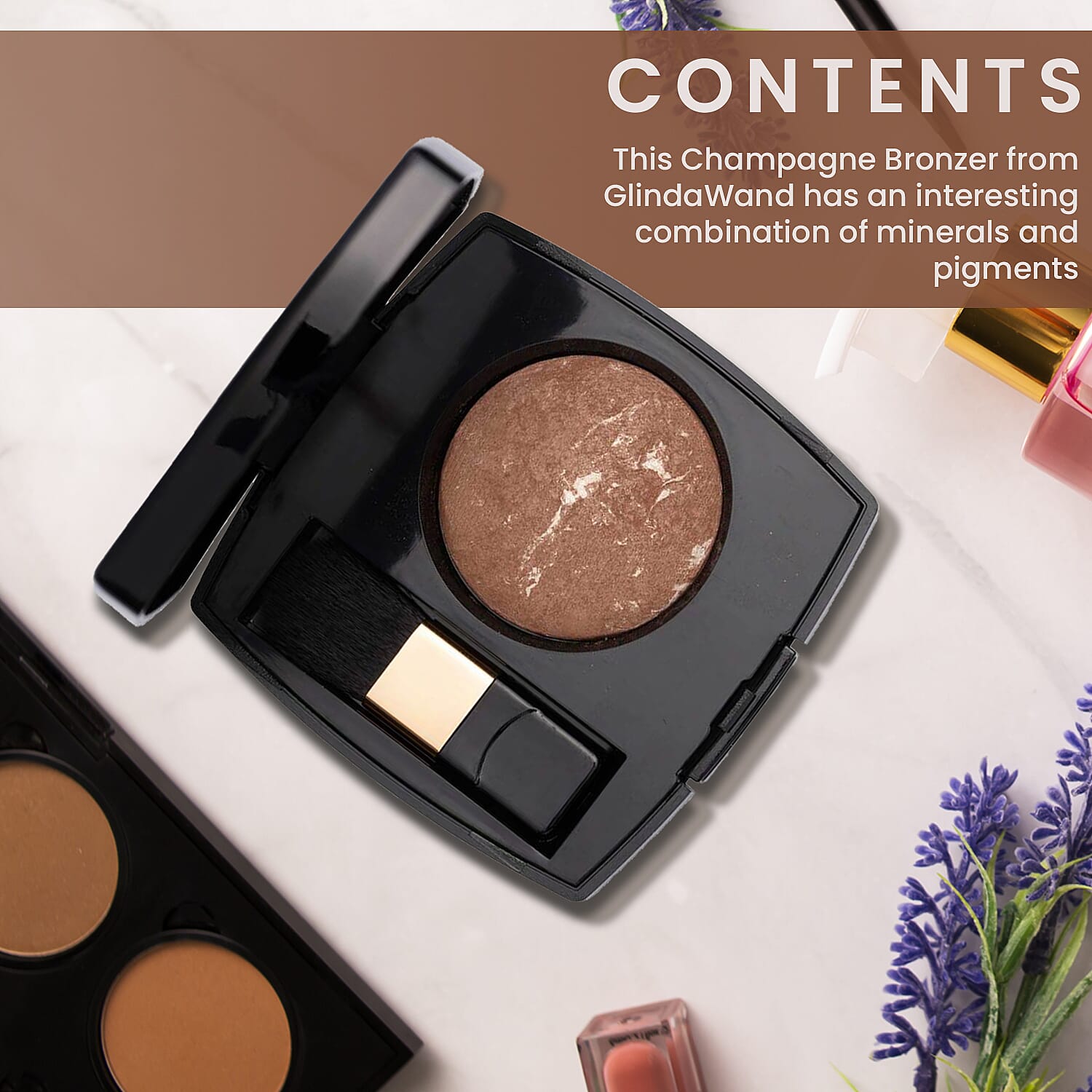 GlindaWand- Terracotta Baked Champagne Bronzer (Wet and Dry) - 10g