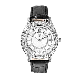 STRADA Japanese Movement Ladies Water Resistant Watch with Black Strap