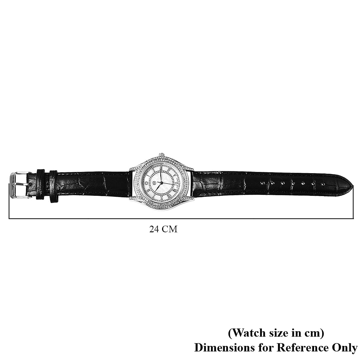 STRADA Japanese Movement Ladies Water Resistant Watch with Black Strap