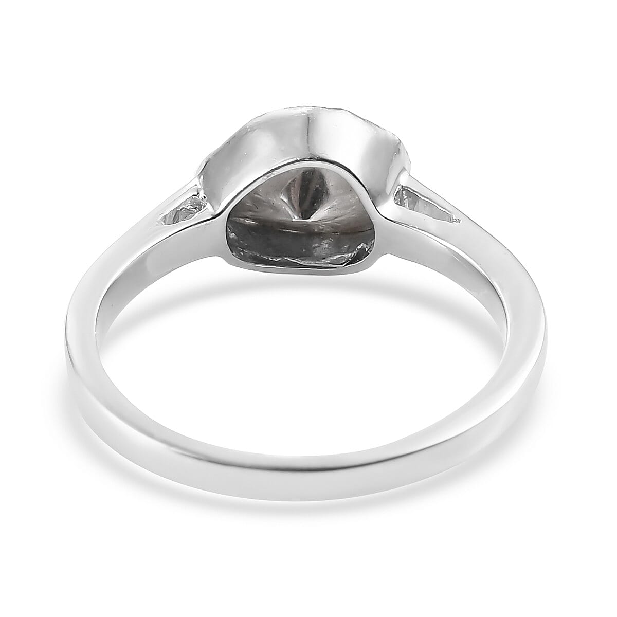 Artisan Crafted Polki Diamond Ring in Platinum Overlay Sterling Silver 0.25 Ct.