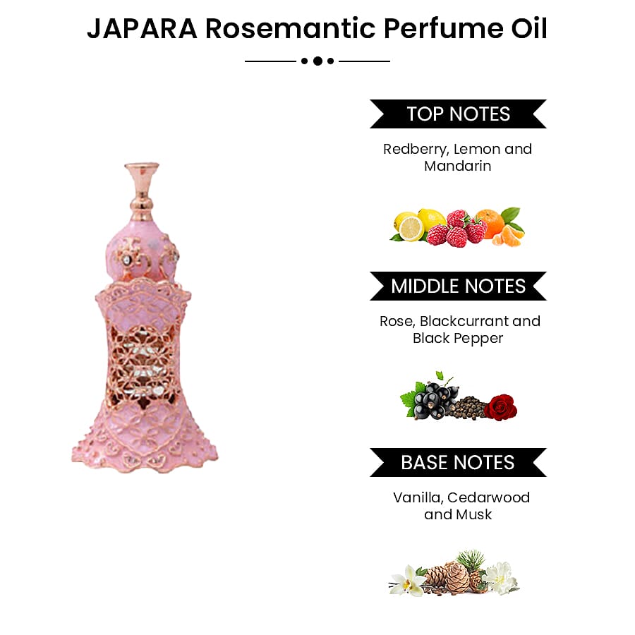 Set of 3 - JAPARA Rose Collection Perfume Oil (Rosemantic, Bright Rose, Calmness Rose)