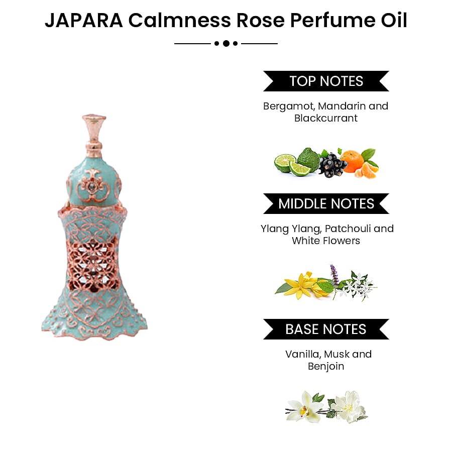 Set of 3 - JAPARA Rose Collection Perfume Oil (Rosemantic, Bright Rose, Calmness Rose)