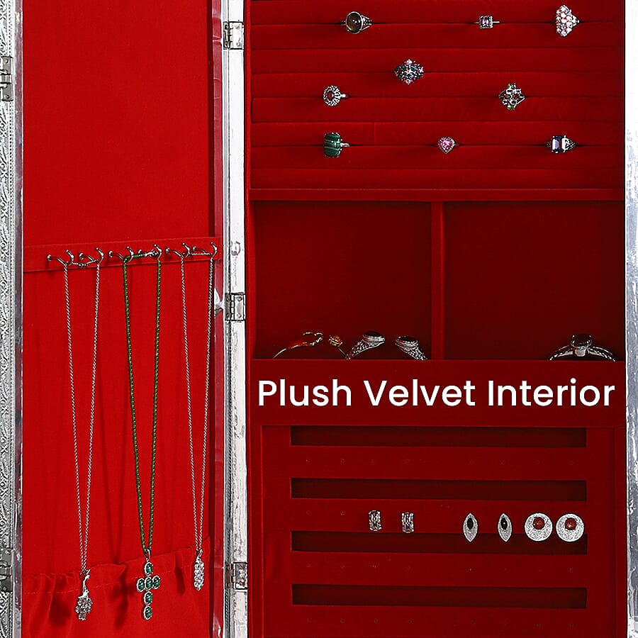 Embossed Collection Handcrafted Tree Oxidised Jewellery Box (Size 55.5X32.5X5 Cm) with Velvet Interior