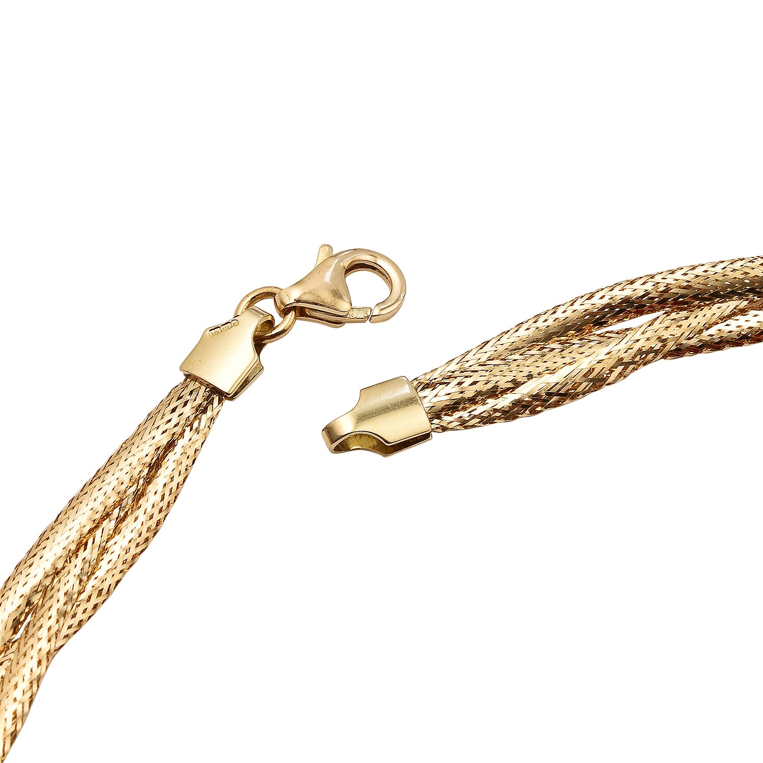 9K Yellow Gold Flat Curb Bracelet (Size 7.5) with Spring Clasp