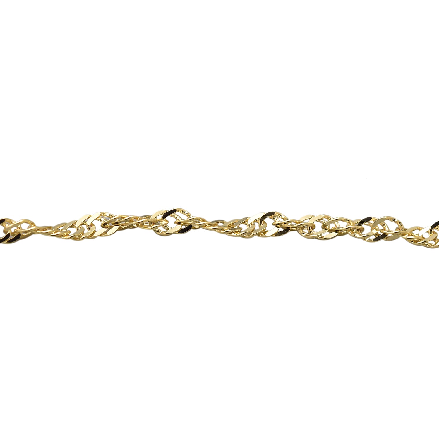 9K Yellow Gold Heart Charm Twist Curb Chain Anklet (Size 9-10) ,  Gold Wt. 1.20 Gms