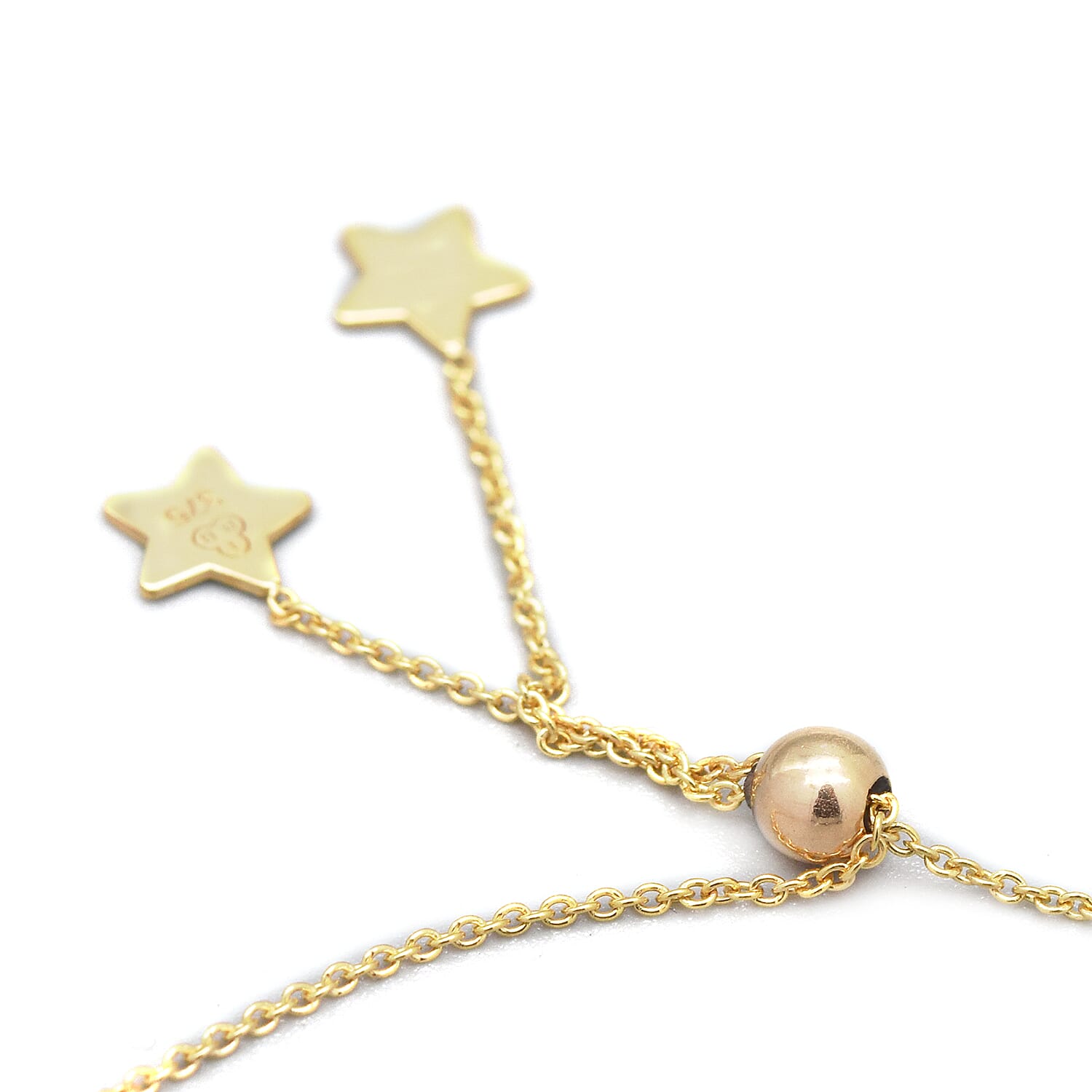 9K Yellow Gold Star Adjustable Slider  Bracelet (Size 8.5) ,  Gold Wt. 1.00 Gms