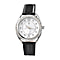 STRADA Japanese Movement White Crystal Studded Water Resistant Watch with Black Strap