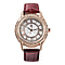 STRADA Japanese Movement Ladies Water Resistant Watch with Burgundy Strap