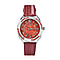 STRADA Japanese Movement Red Crystal Studded Water Resistant Watch with Red Strap