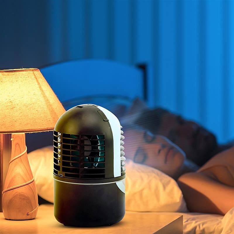 ZAAHN Ultra Chill Portable Air Cooler and Humidifier with 5 Colour Mood Light (17X10 CM) - Sky Blue and Black