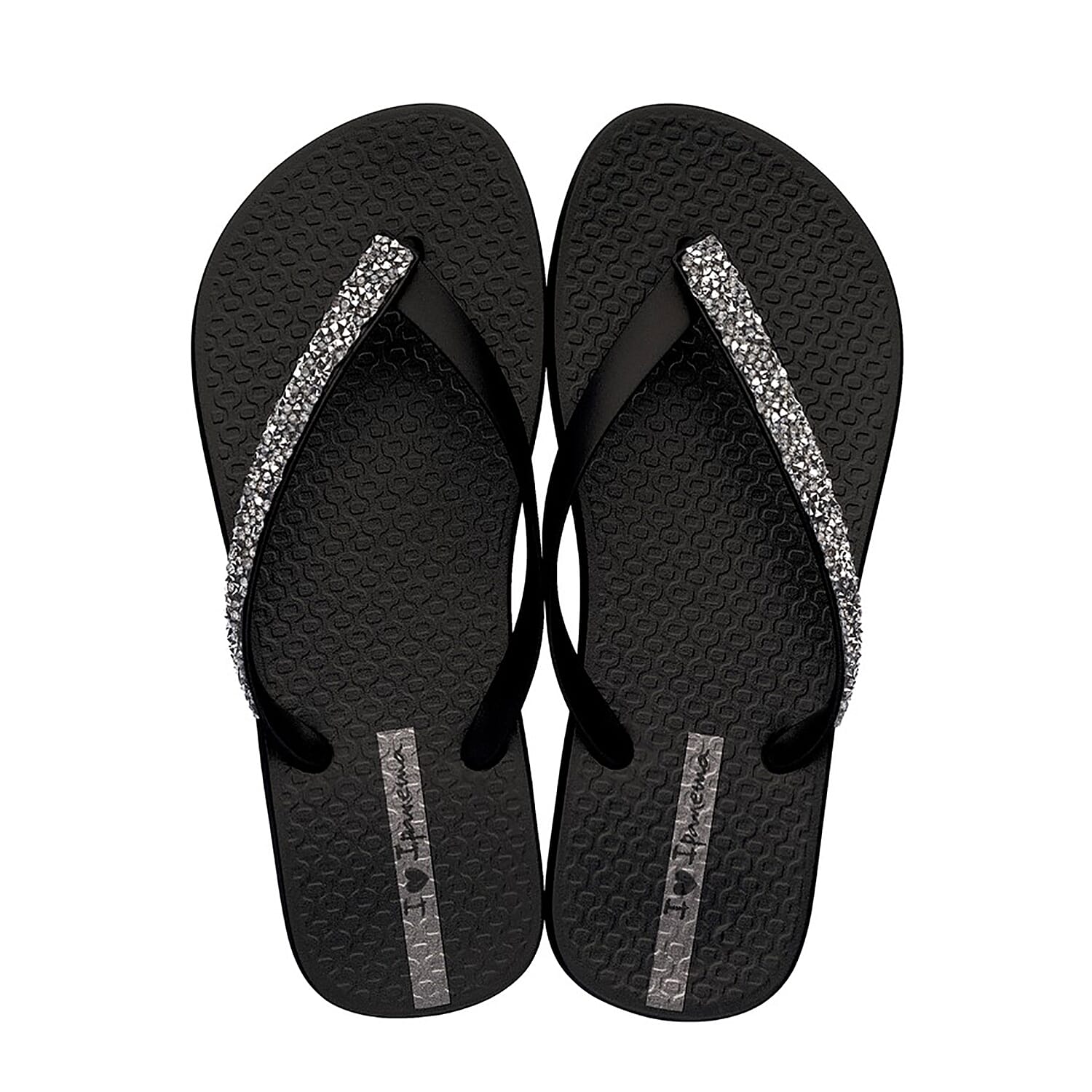 Ipanema Glam Special Crystal Flip Flop in Black (Size 3)