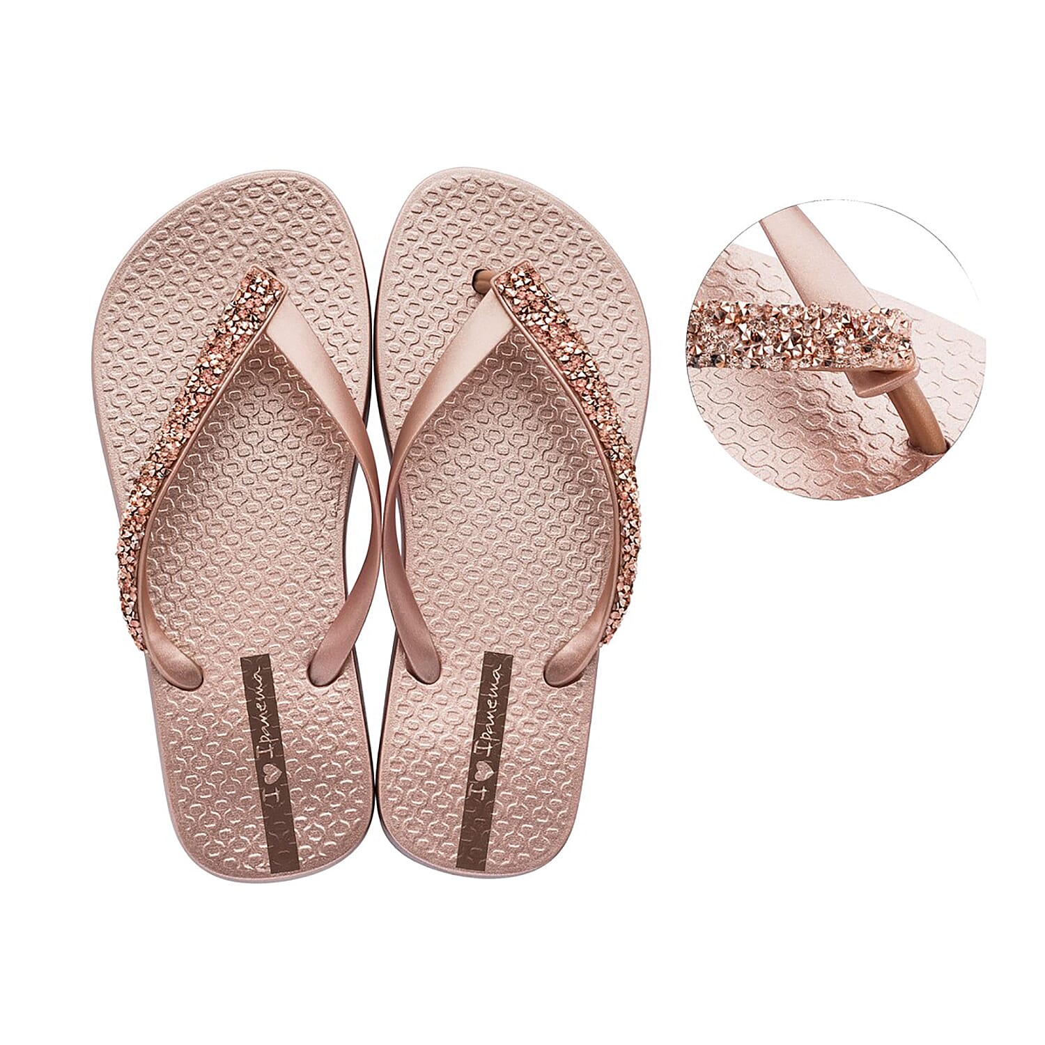Ipanema Glam Special Crystal Flip Flop in Black (Size 4)