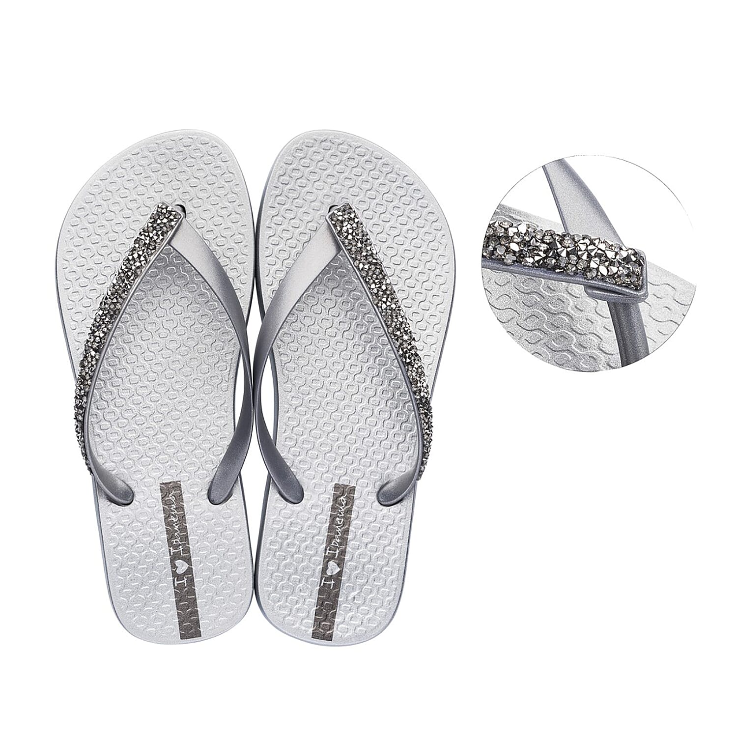 Ipanema Glam Special Crystal Flip Flop in Black (Size 4)