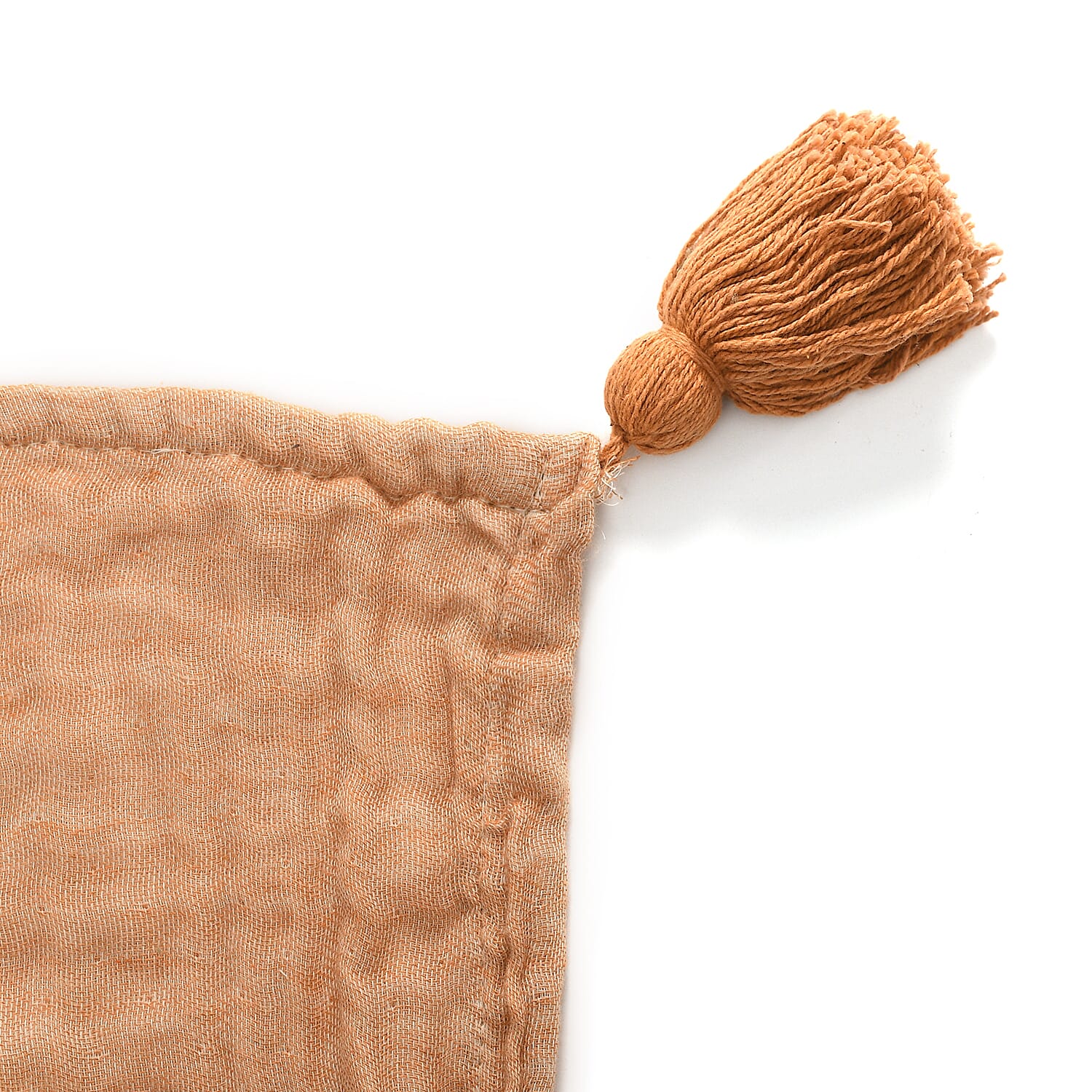 MUSLIN COTTON 3 LAYERED THROW PRE WASHED SOLID COLOR-Brown