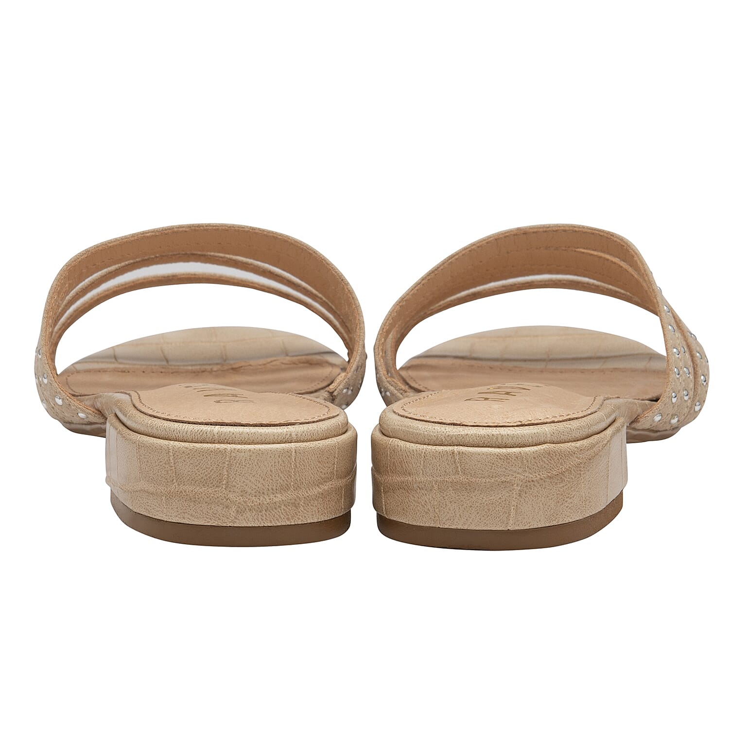 Ravel Alena Womens Slip On Sandals with Studded Straps in Beige 