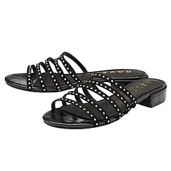 Ravel Alena Womens Slip On Sandals with Studded Straps in Black  (Size 3)
