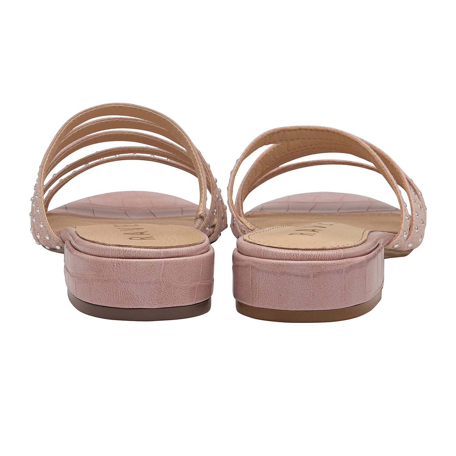 Ravel Alena Womens Slip On Sandals with Studded Straps in Beige 