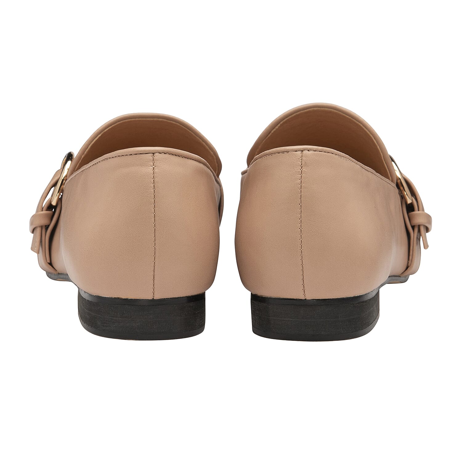 Ravel Ramona Loafers with Gold Tone Buckle Detail in Black (Size 3)