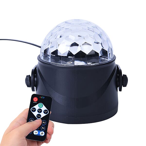 Disco Ball LED Party Light with Remote Control - Black