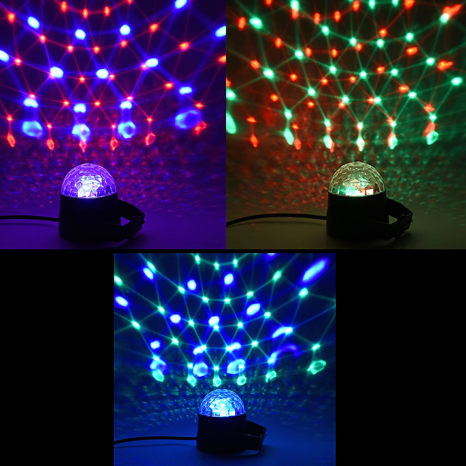 Disco Ball LED Party Light with Remote Control - Black