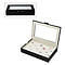 Portable Aniti Tarnish Lining Jewellery Box with Glass Window (Size:26.7x17.8x5.5Cm) - Black