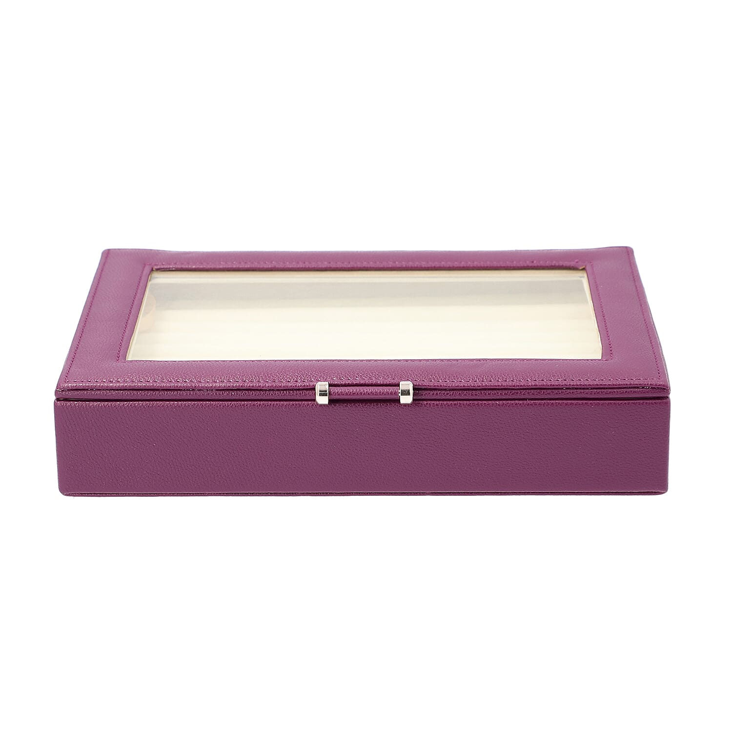 Stylish Ring Box With Glass Window & Anti Tarnish Lining (Size 10x7x2 ) - Blush (Can Hold 100Pcs)