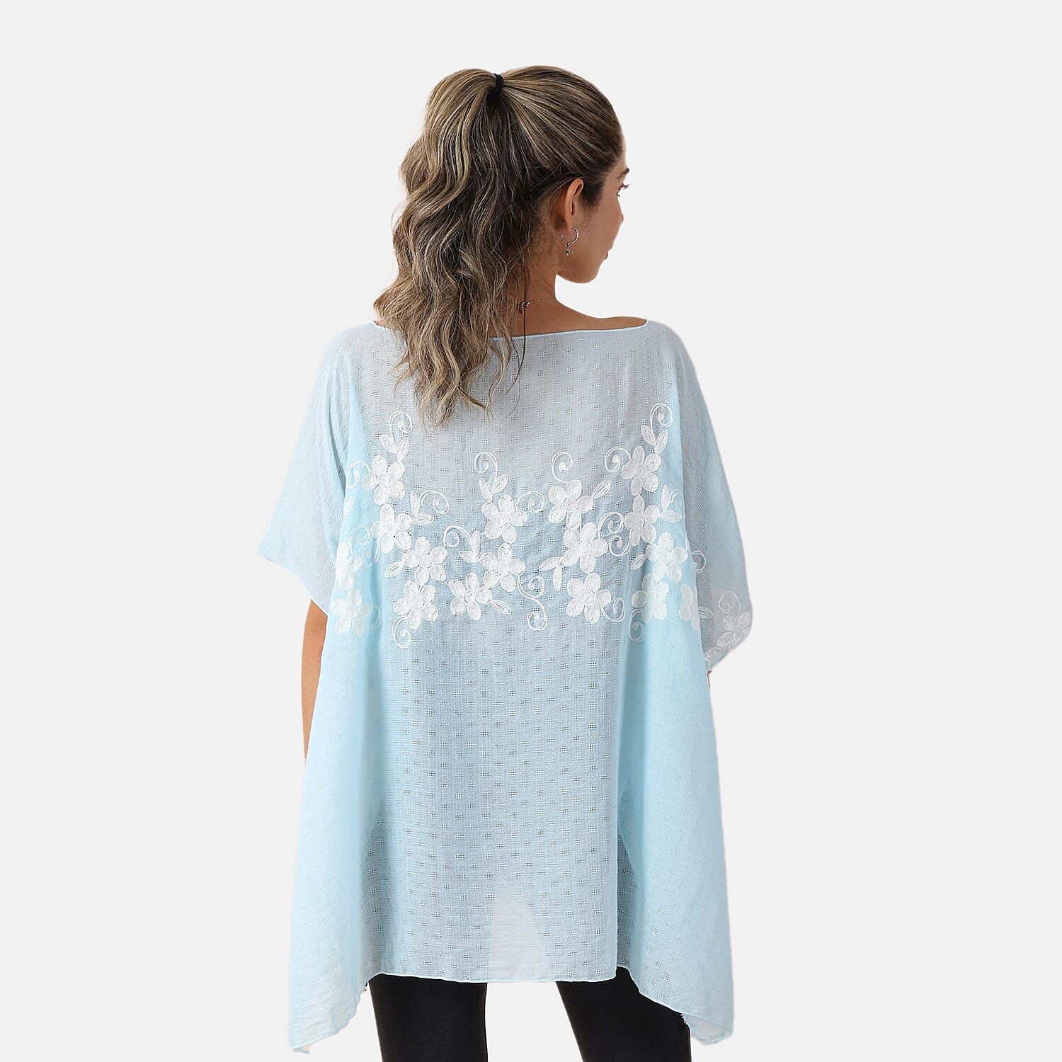 T-shirt with Embroidery - Light Blue