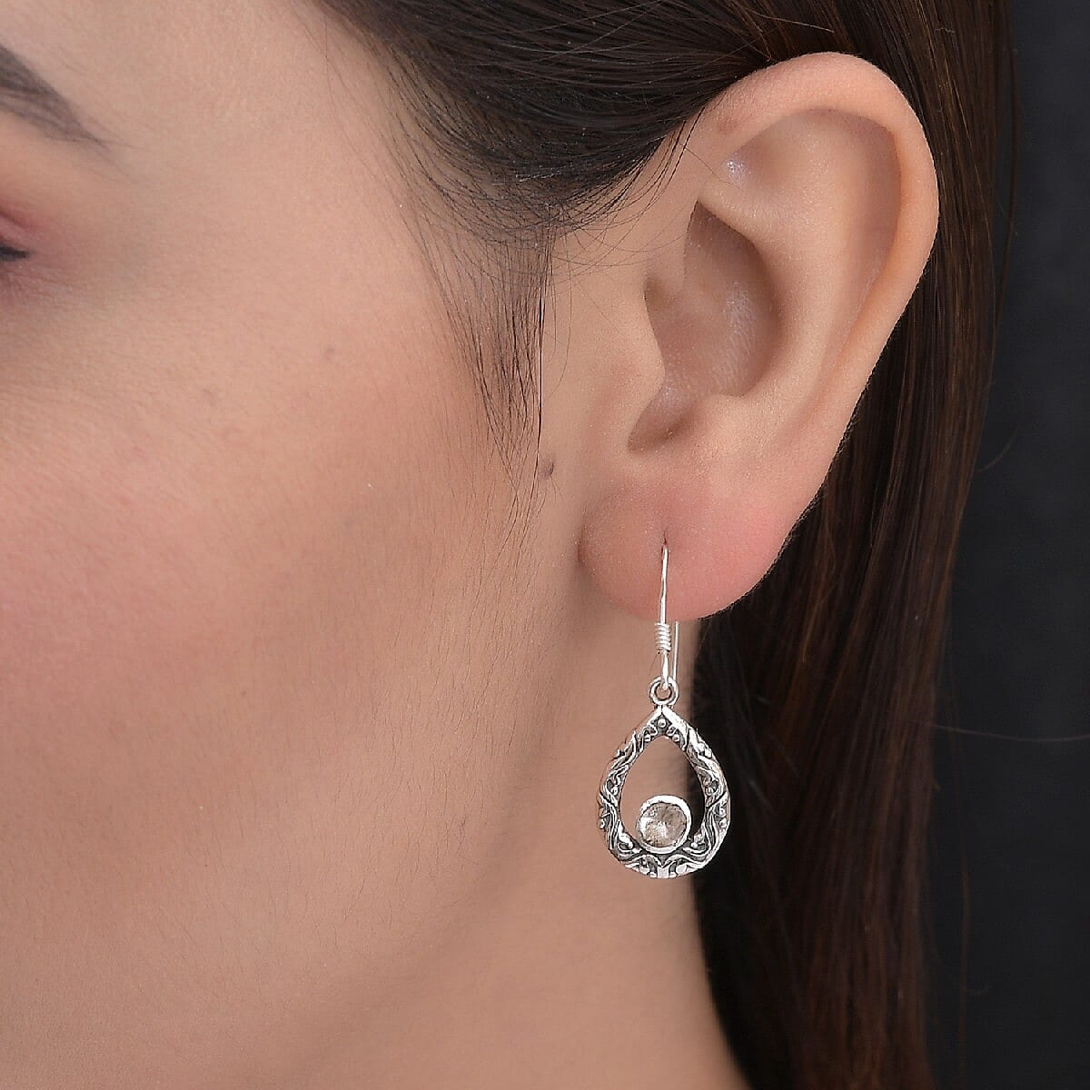 Artisan Crafted Polki Diamond Earrings in Platinum Overlay Sterling Silver 2.00 Ct.