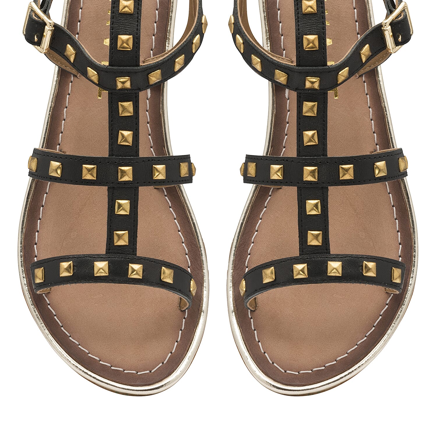 Ravel Parkes Gladiator Sandals with Stud Detailing and Double Strap Ankle Fastening (Size 3)