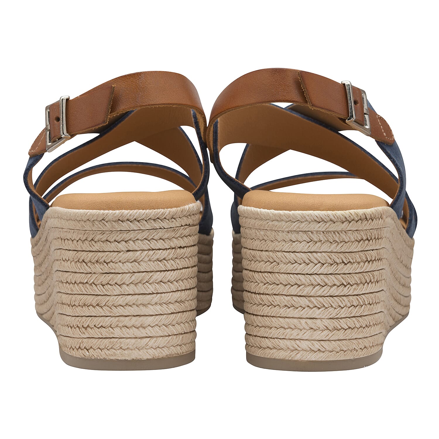 Ravel Wilga Suede Wedge Sandals in Navy (Size 3)