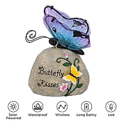 Garden Decorative Buttery Resin Solar Lamp (Size:16x10x20Cm) - Dark Blue