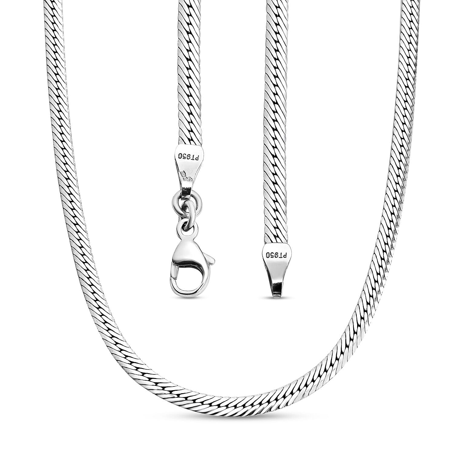 950 Platinum Flat Snake Chain (Size 16) with Lobster Clasp, Platinum wt. 10.20 Gms