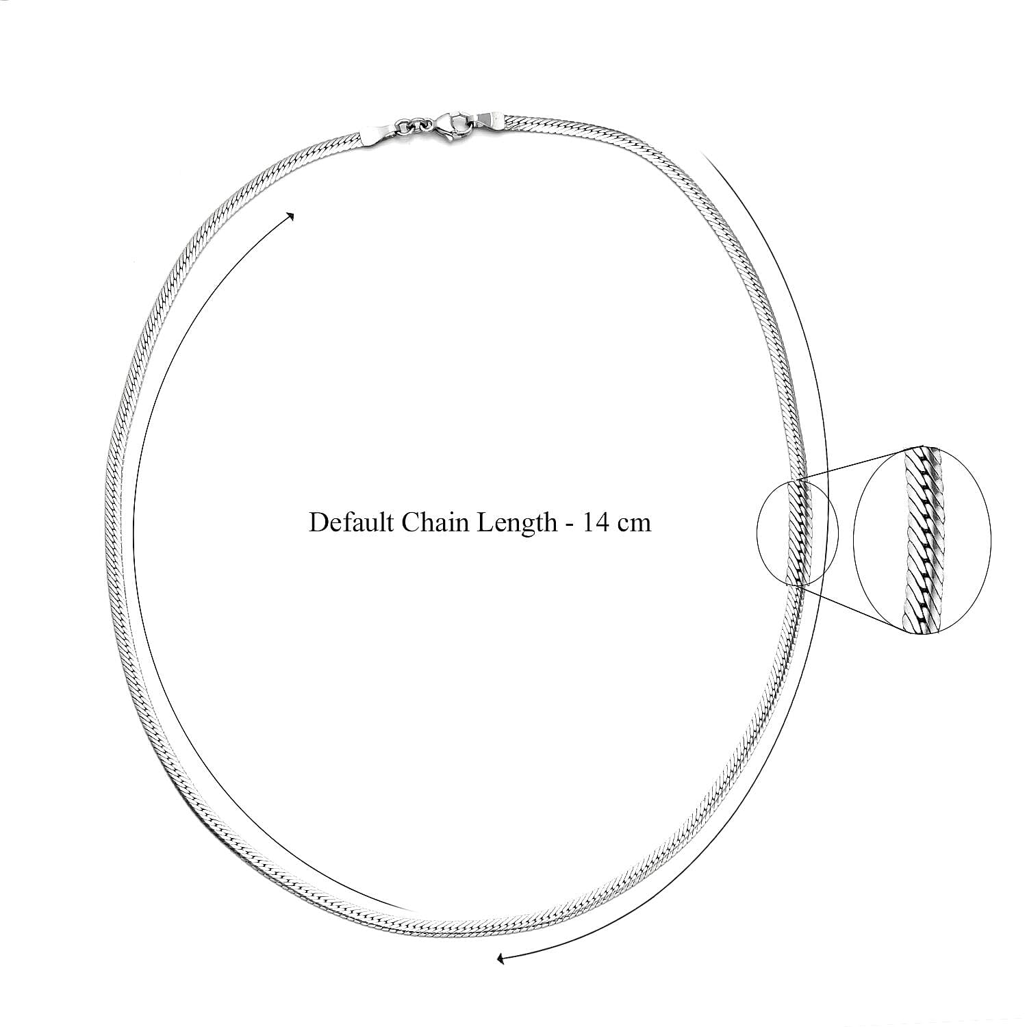 950 Platinum Flat Snake Chain (Size 16) with Lobster Clasp, Platinum wt. 10.20 Gms
