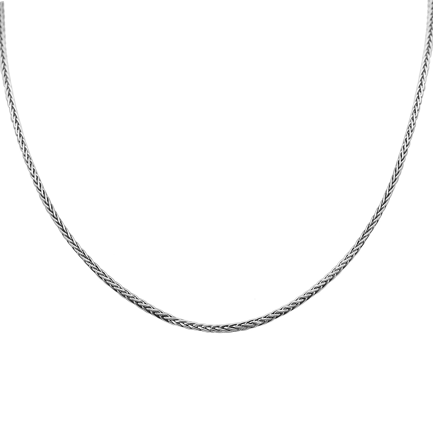 Italian Closeout - 950 Platinum Spiga Necklace (Size -16 ) With Spring Ring Clasp