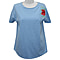 SUGARCRISP Cotton Short Sleeved TShirt with Flower Detail - Chambray Blue