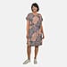 LA MAREY Bali Collection 100% Rayon Leaves Pattern Women Dress - Grey and Peach