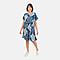 LA MAREY 100% Rayon Tropical Palm Leaf Short Dress