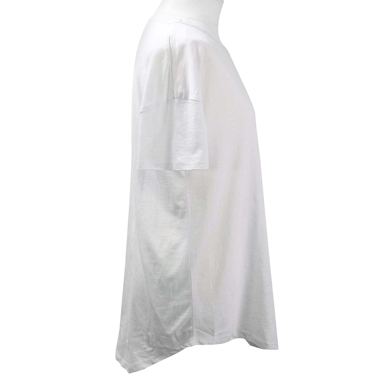 SUGARCRISP Cotton Short Sleeved TShirt with Flower Detail - Chambray Blue