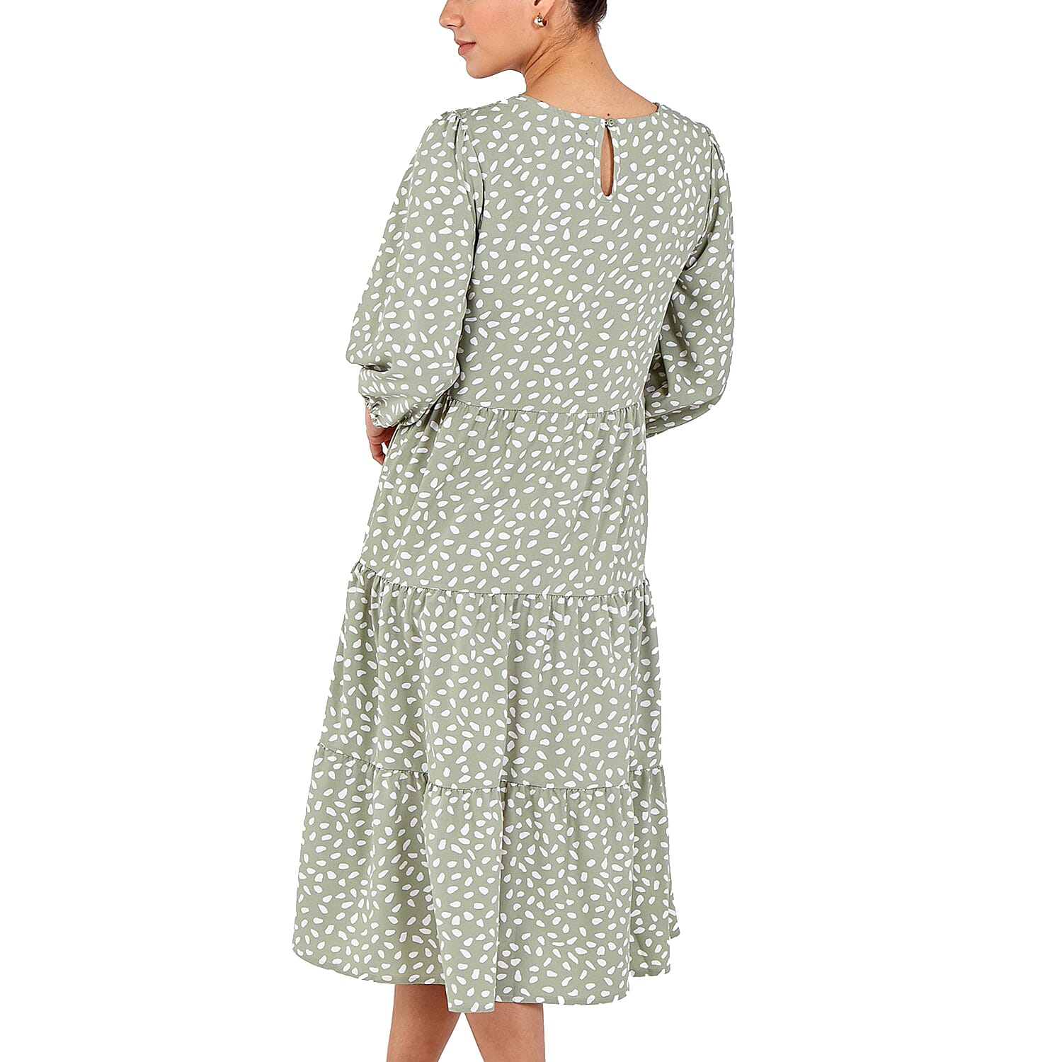 NOVA of London Panelled Smock Dress in Sage (Size 8)