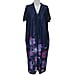 OTO- AURA BOUTIQUE Floral Zip Kaftan - Navy