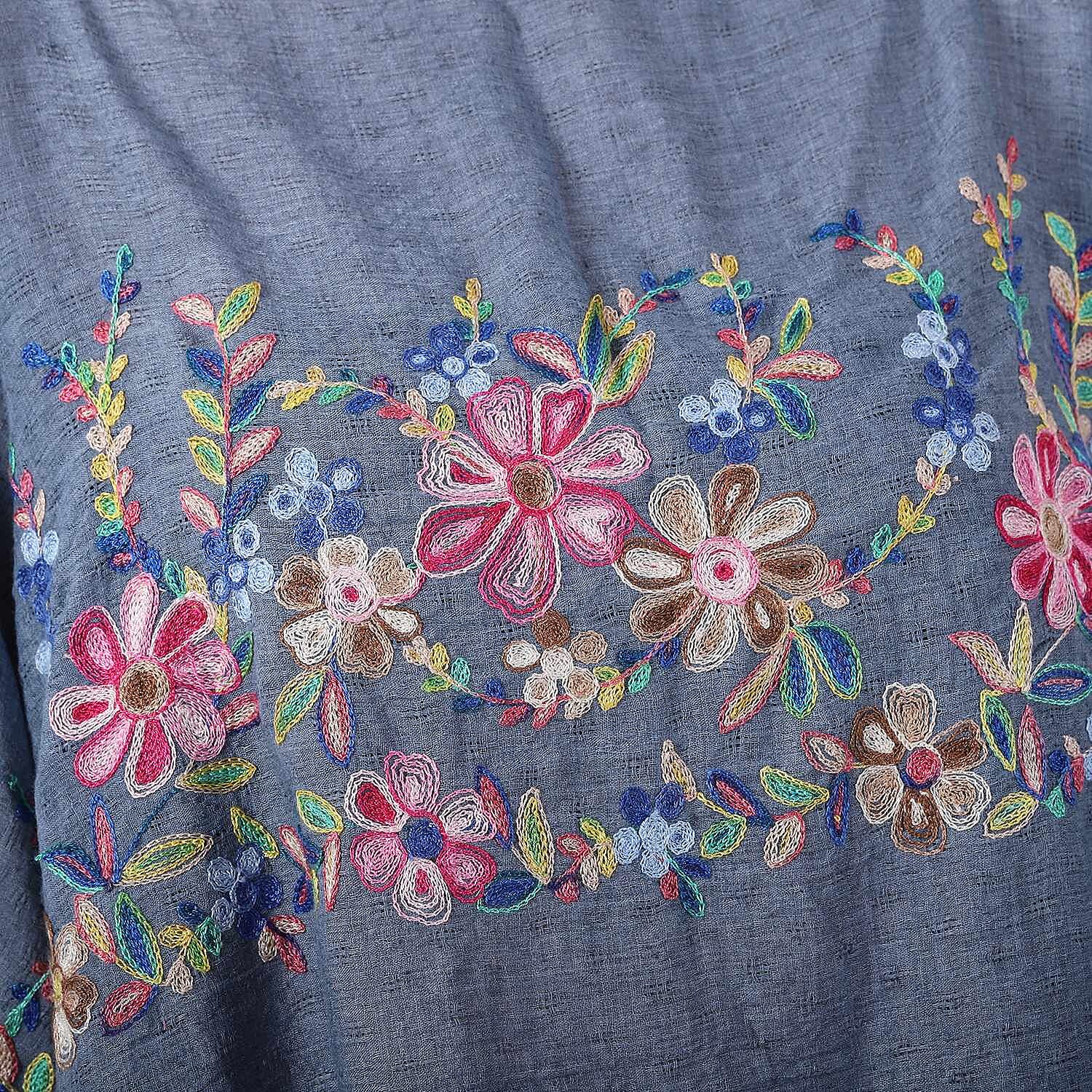 T-shirt with Embroidery - Dark Blue