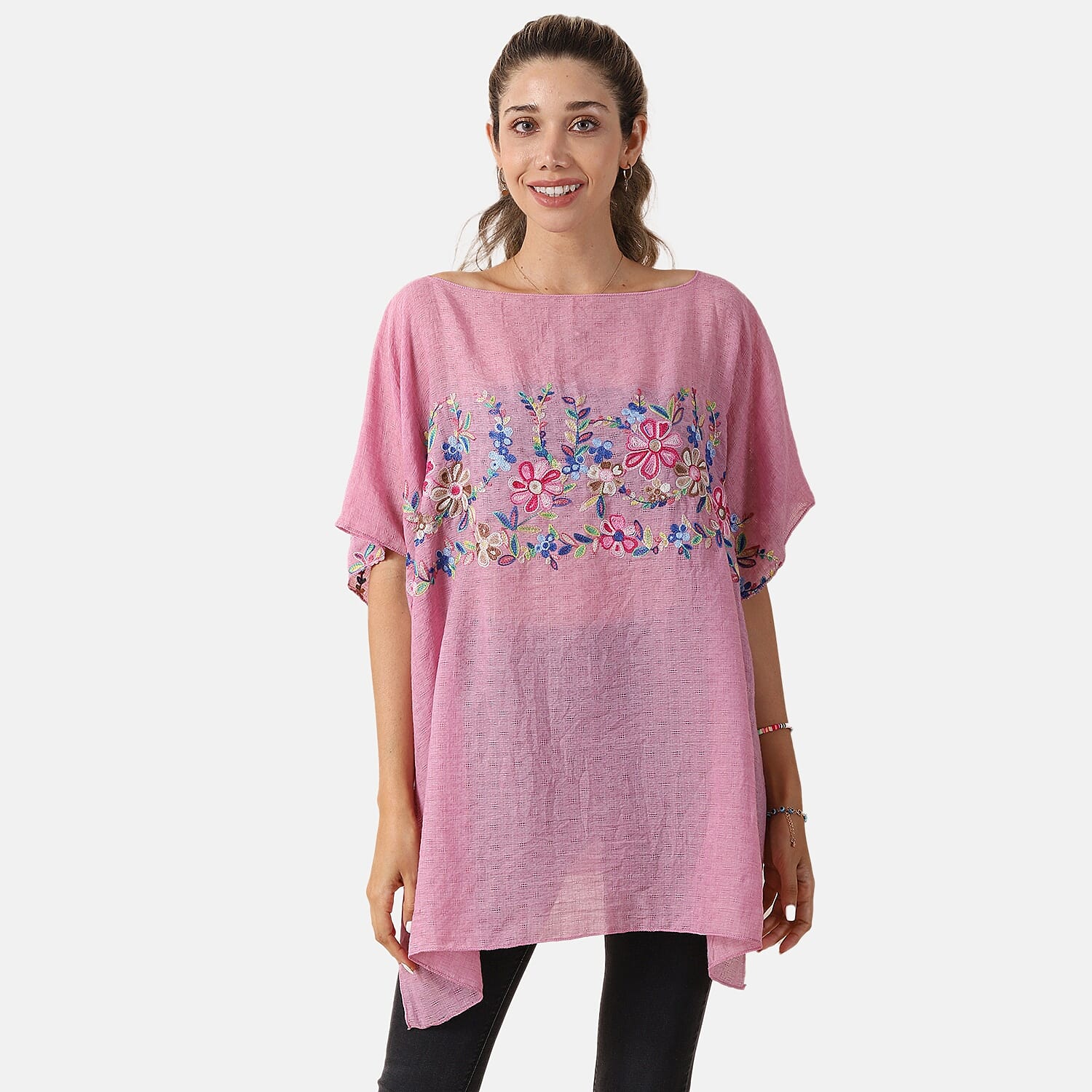 T-shirt with Embroidery - Purple