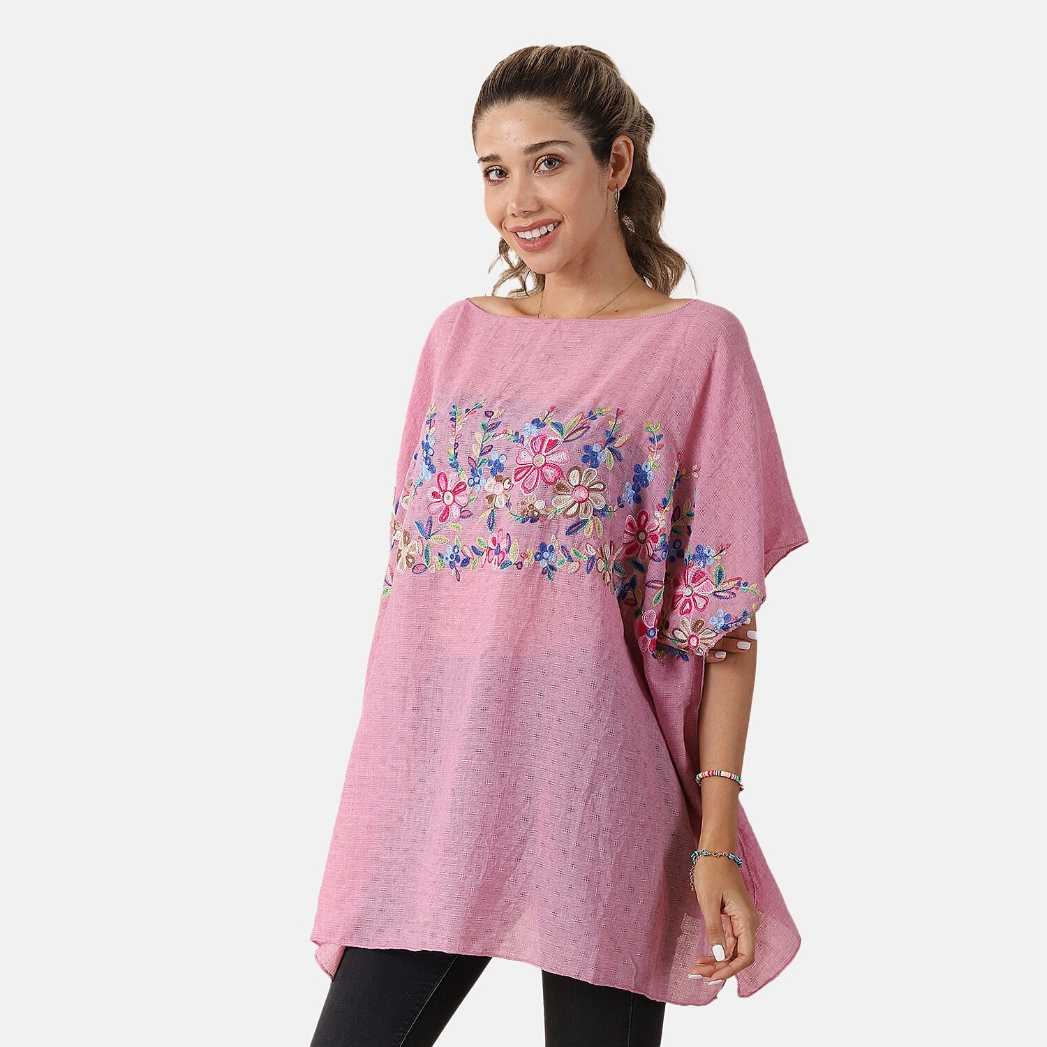 T-shirt with Embroidery - Purple