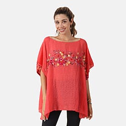 T-shirt with Embroidery - Red