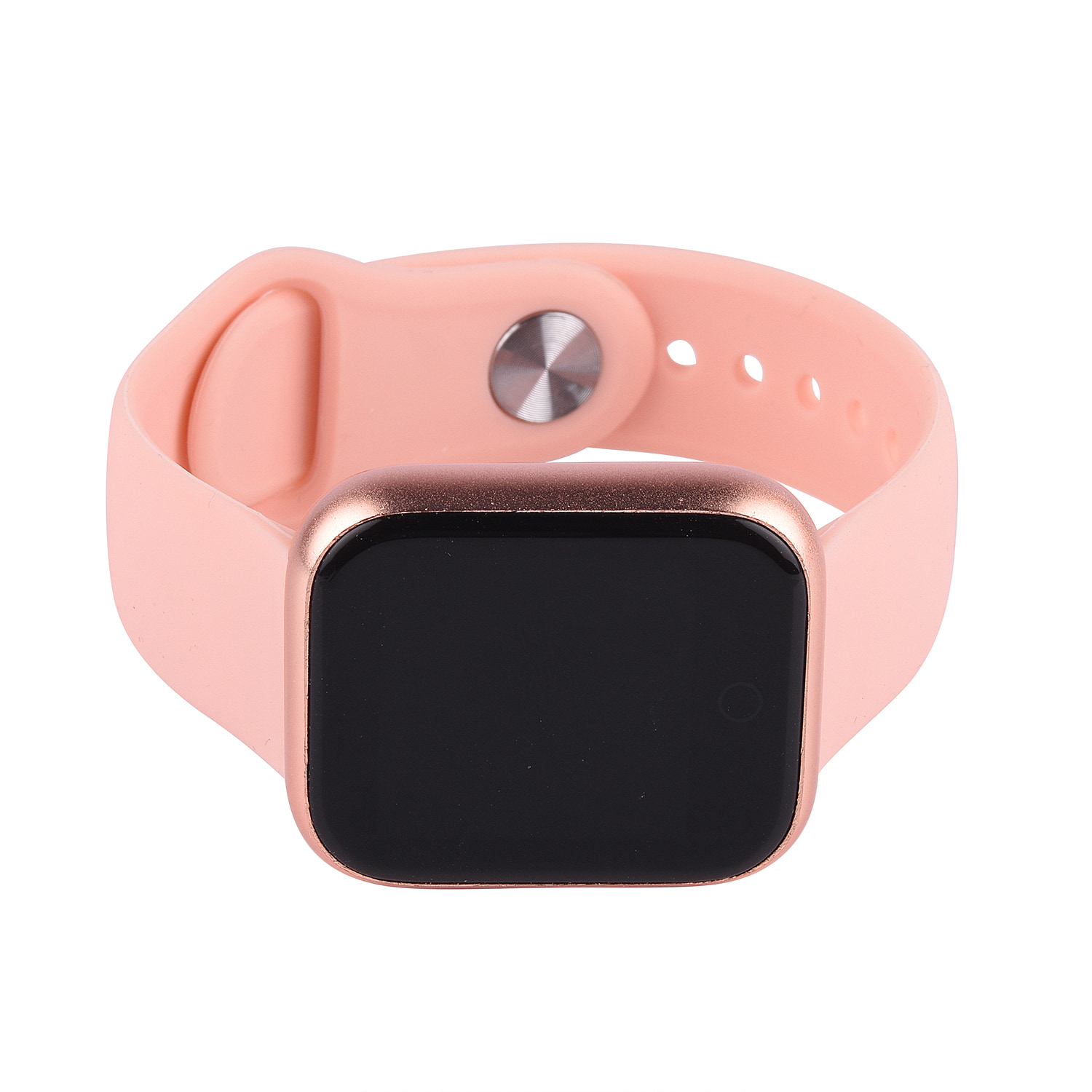 Challenger- LCD Smart Watch with Peach Colour Strap