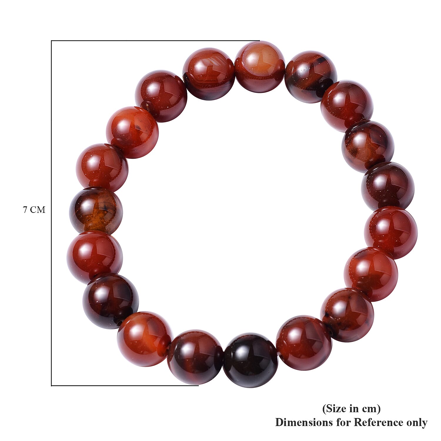 Multi Agate Beads Stretchable Bracelet (Size 6.75)